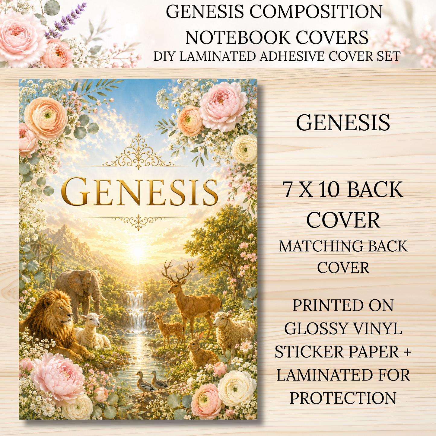 Genesis Composition Notebook Covers | DIY Laminated Adhesive Cover Set