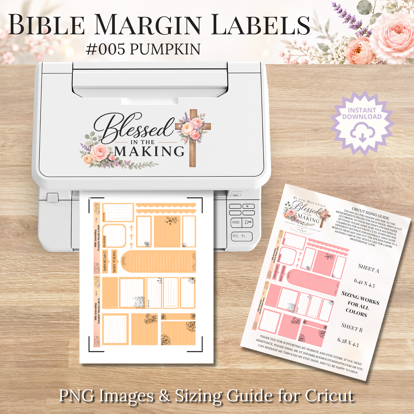 Bible Margin Labels 005 Pumpkin Print & Cut Bible Stickers