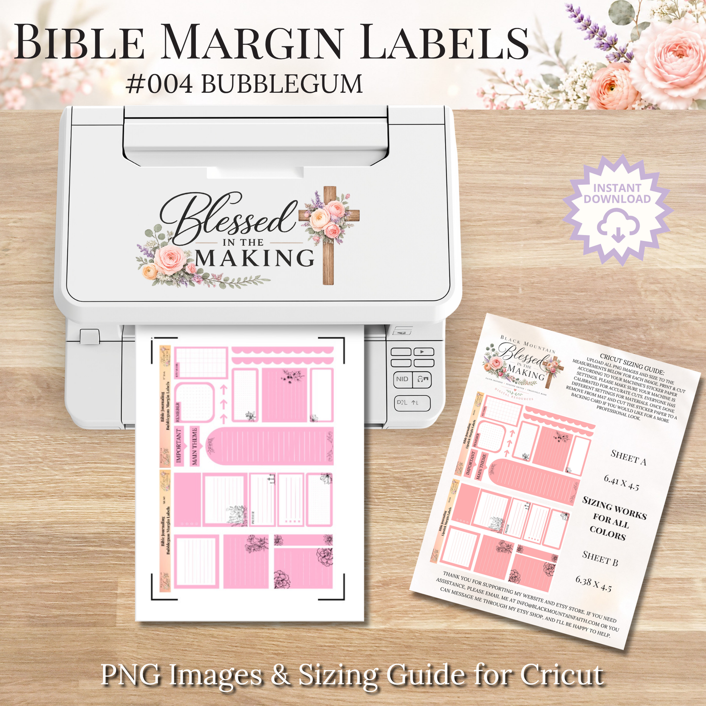 Bible Margin Labels 004 Bubblegum Print & Cut Bible Stickers