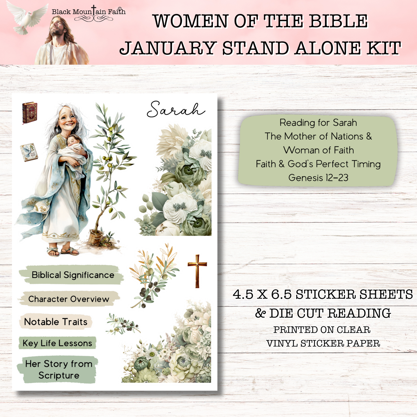 Women of the Bible Snail Mail Stickers JANUARY EDITION Stand Alone Listing