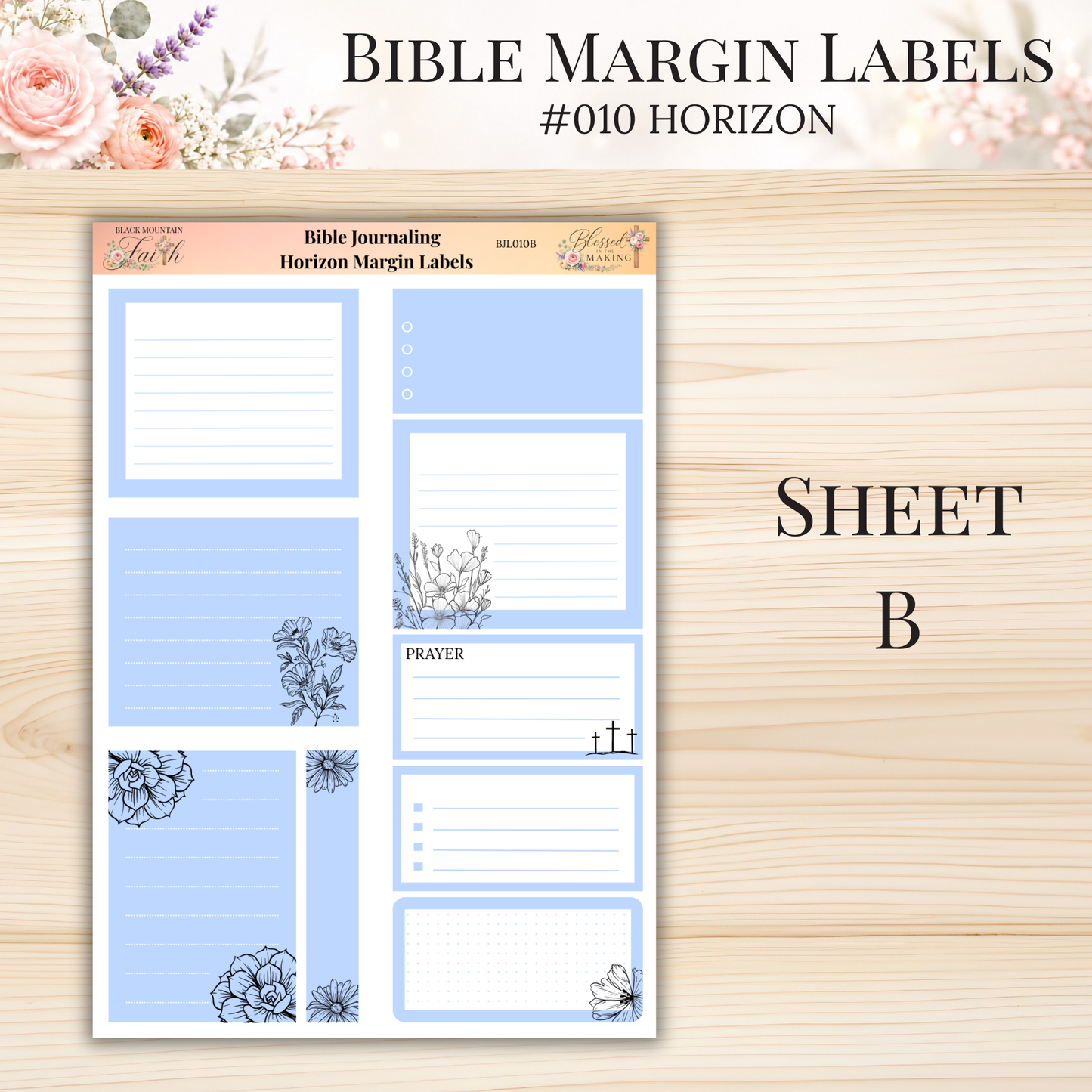 Bible Margin Labels #010 Horizon | Physical Sticker Sheets for Scripture Study