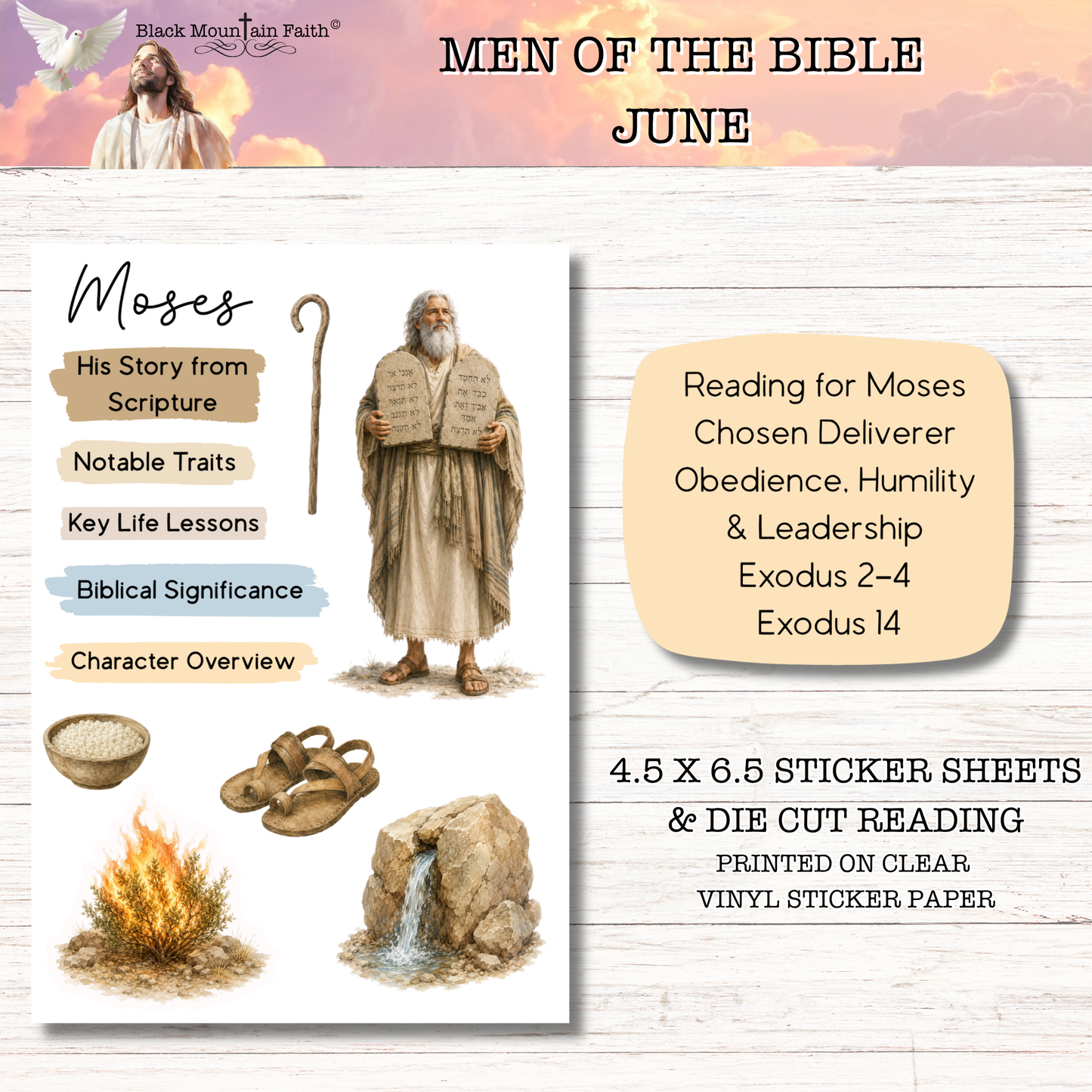 JUNE Men of the Bible Snail Mail Stickers Stand Alone Listing