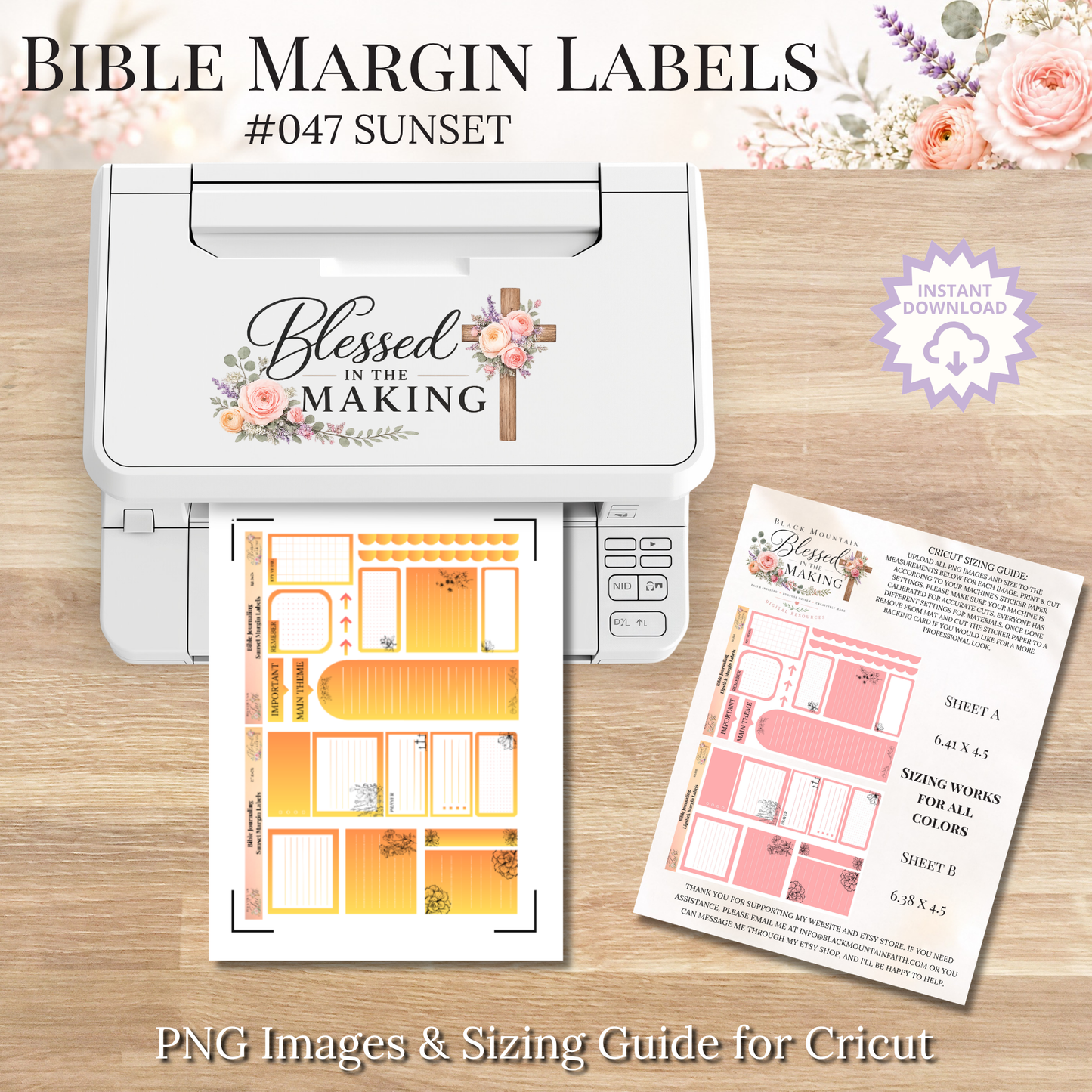 Bible Margin Labels 047 Sunset Print & Cut Bible Stickers