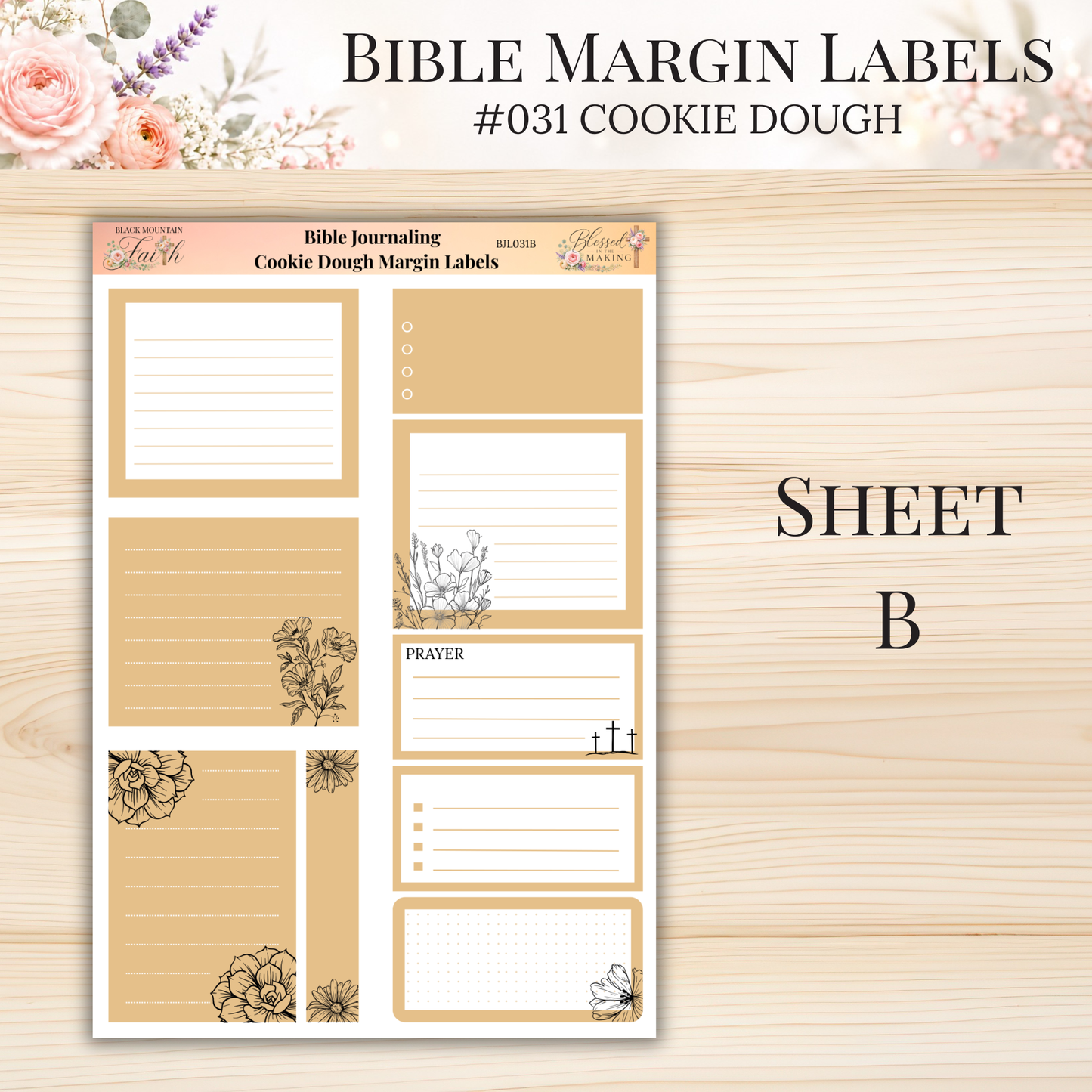 Bible Margin Labels #031 Cookie Dough | Physical Sticker Sheets for Scripture Study