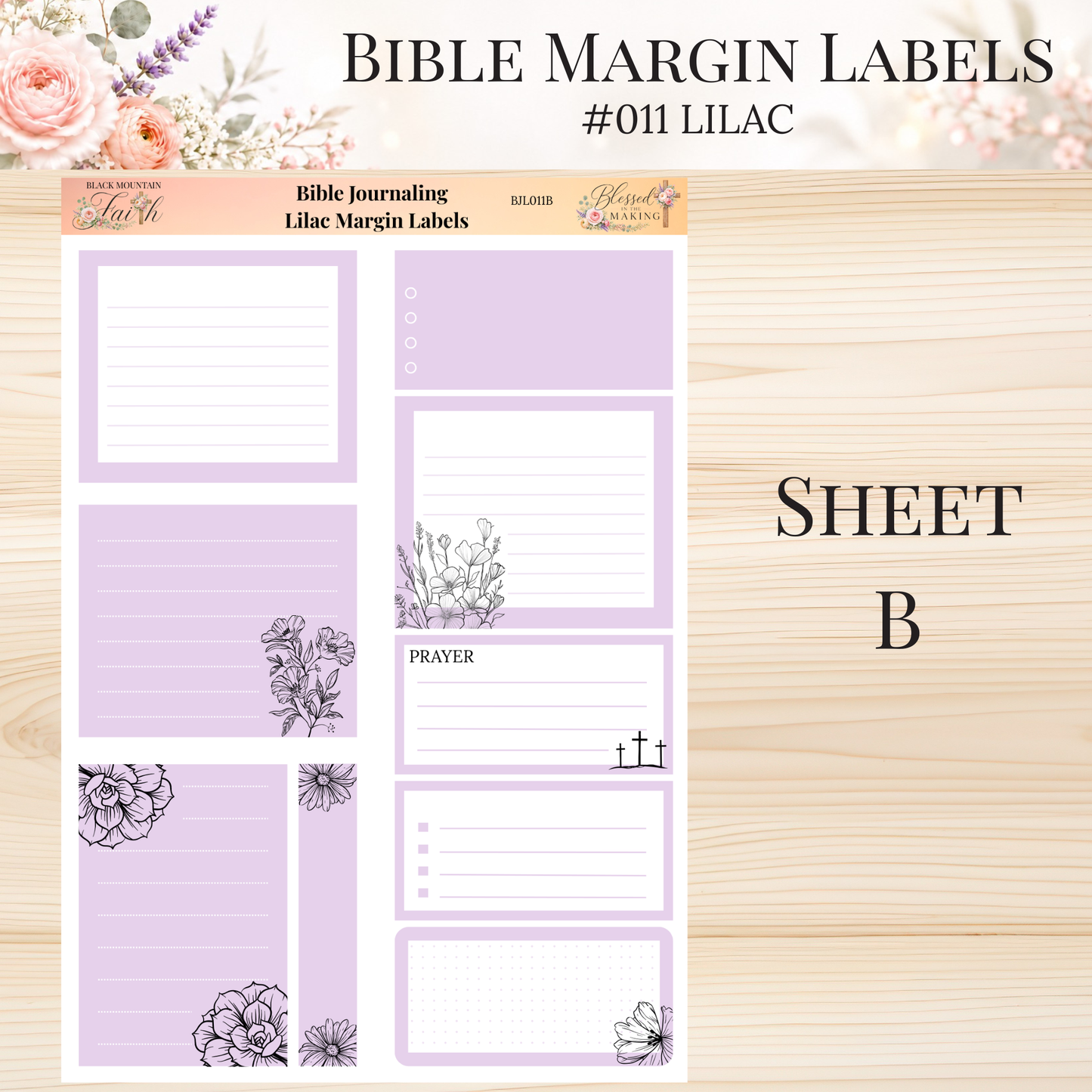 Bible Margin Labels #011 Lilac | Physical Sticker Sheets for Scripture Study