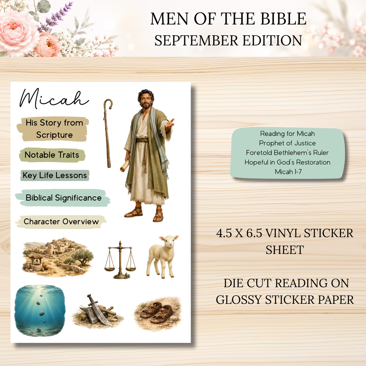 SEPTEMBER Men of the Bible Snail Mail Stickers PAST EDITION