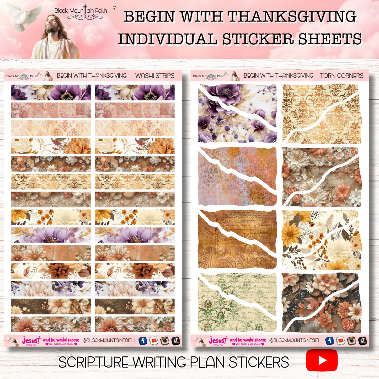 Begin with Thanksgiving Scripture Writing Plan Stickers