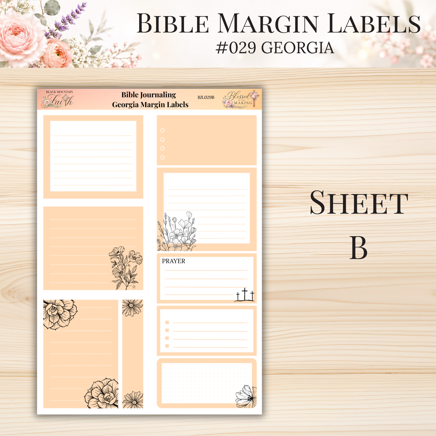 Bible Margin Labels #029 Georgia| Physical Sticker Sheets for Scripture Study