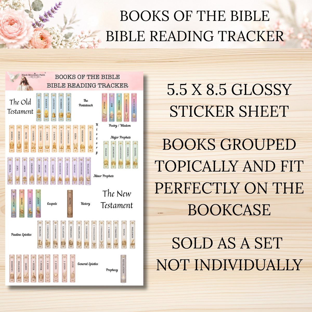 Books of the Bible Reading Tracker || PHYSICAL Sticker Sheets || Glossy Sticker Paper