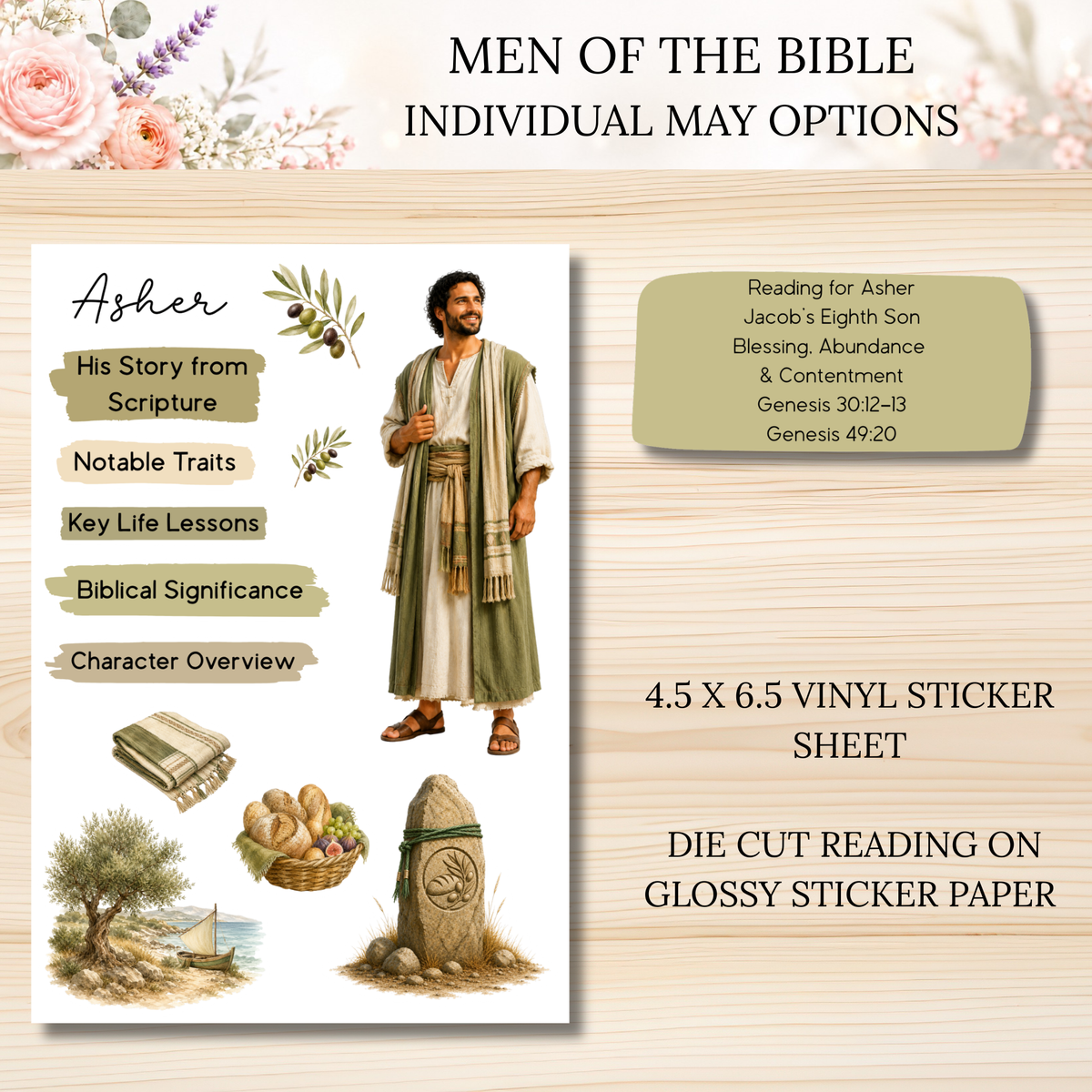 MAY Men of the Bible Snail Mail Stickers PAST EDITION Listing