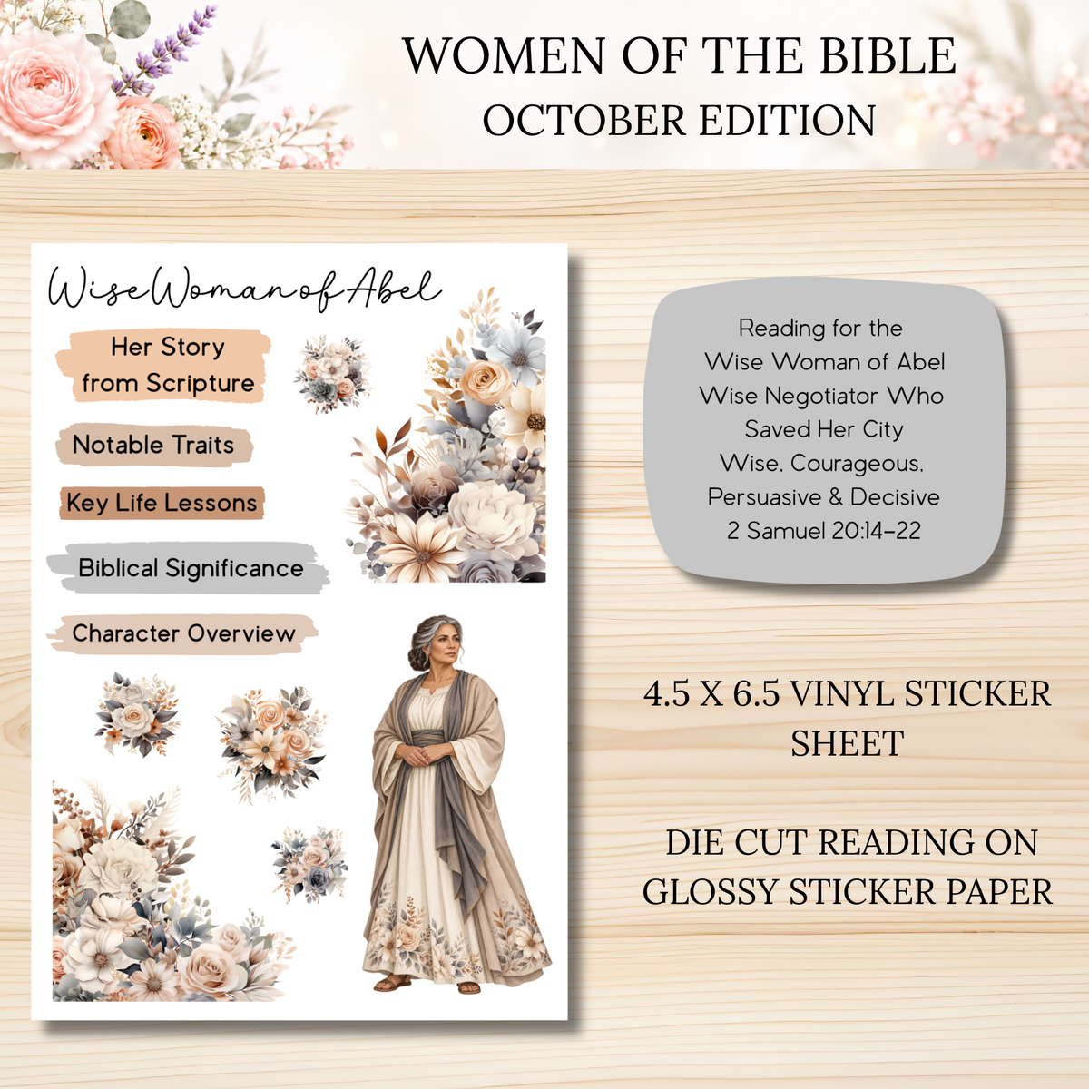 Women of the Bible Snail Mail Stickers MONTHLY SUBSCRIPTION