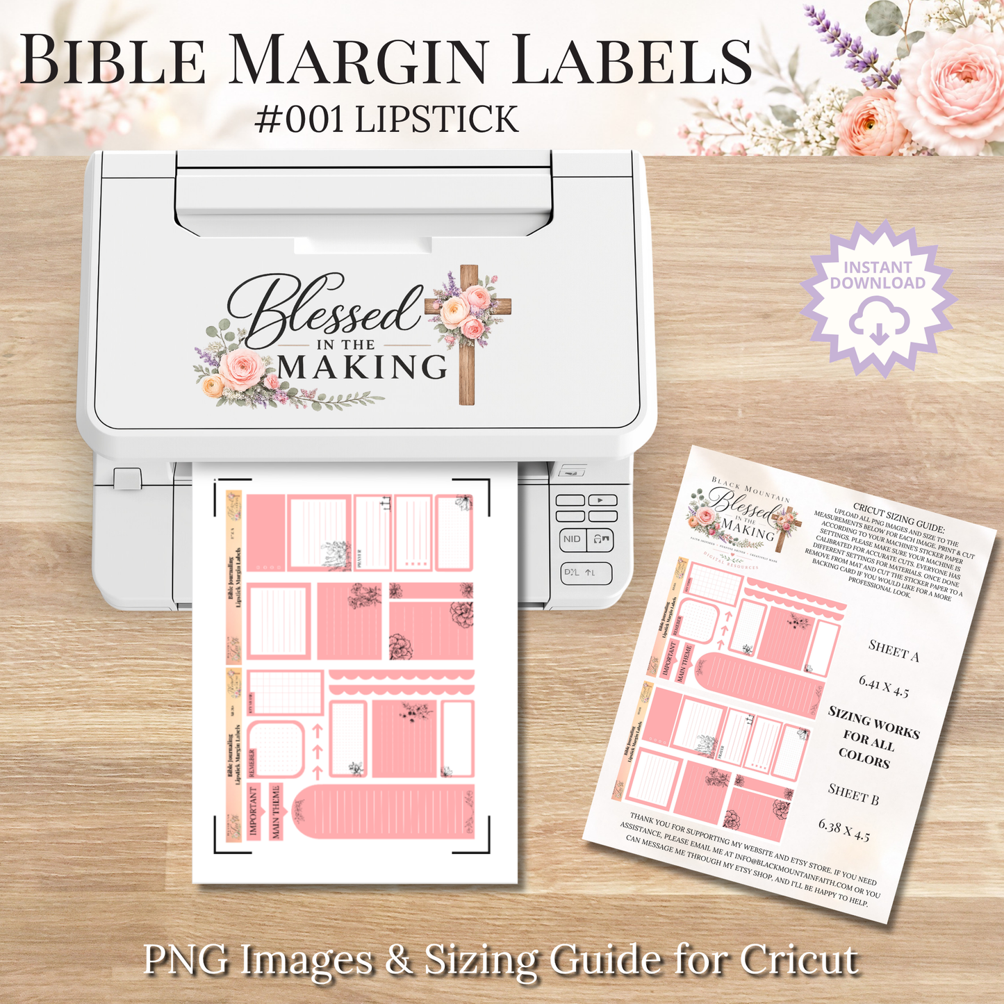 Bible Margin Labels 001 Lipstick Print & Cut Bible Stickers
