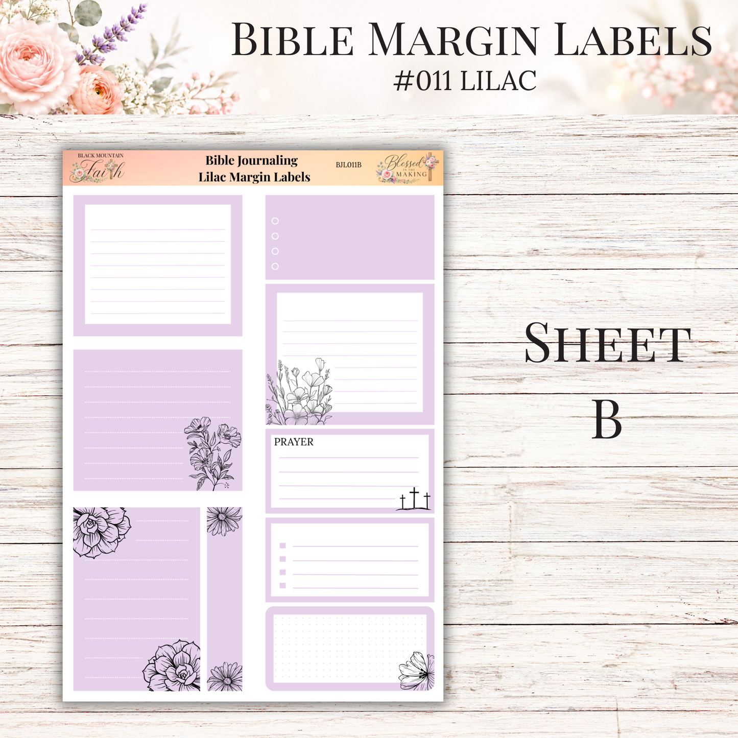 Bible Margin Labels #011 Lilac | Physical Sticker Sheets for Scripture Study