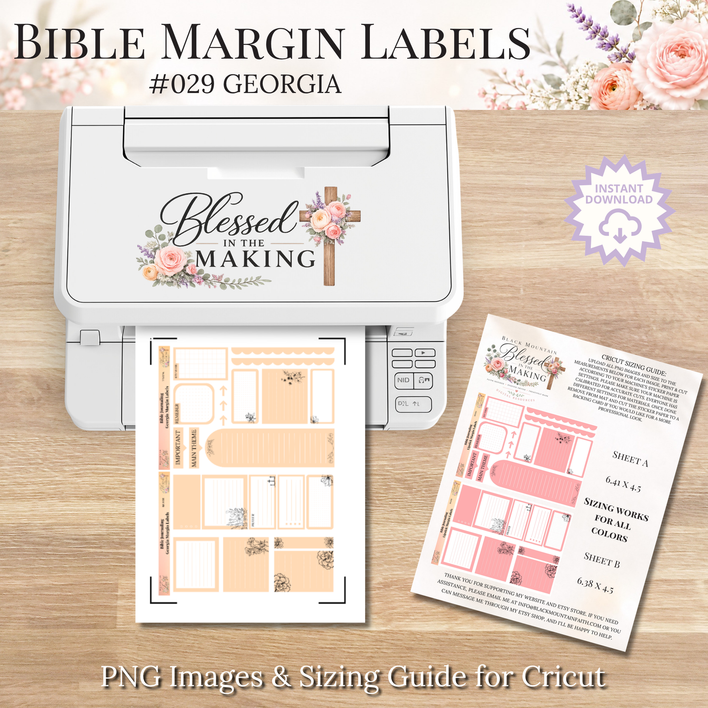 Bible Margin Labels 029 Georgia Print & Cut Bible Stickers