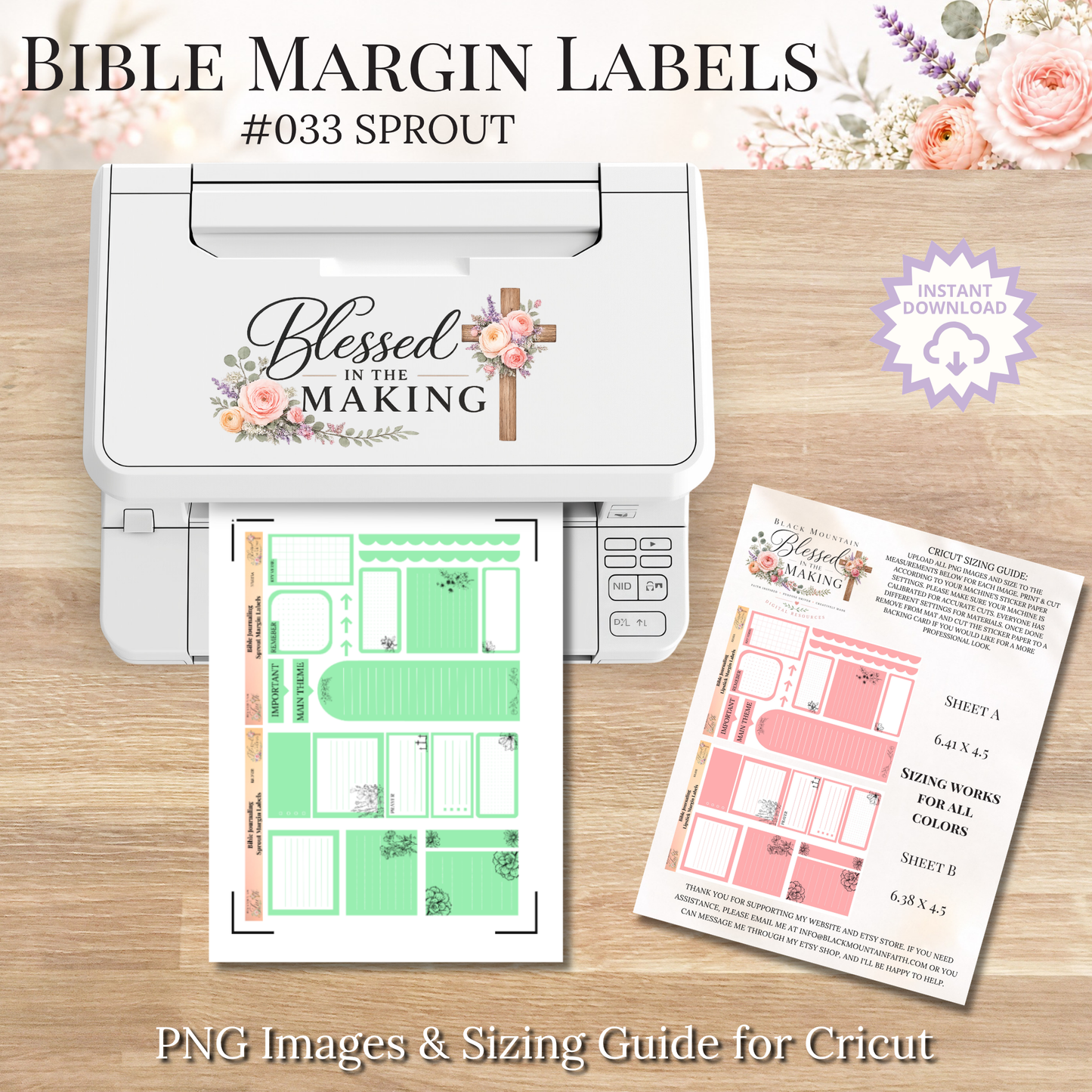 Bible Margin Labels 033 Sprout Print & Cut Bible Stickers