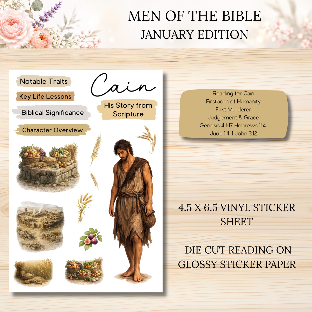 JANUARY Men of the Bible Snail Mail Stickers PAST EDITION