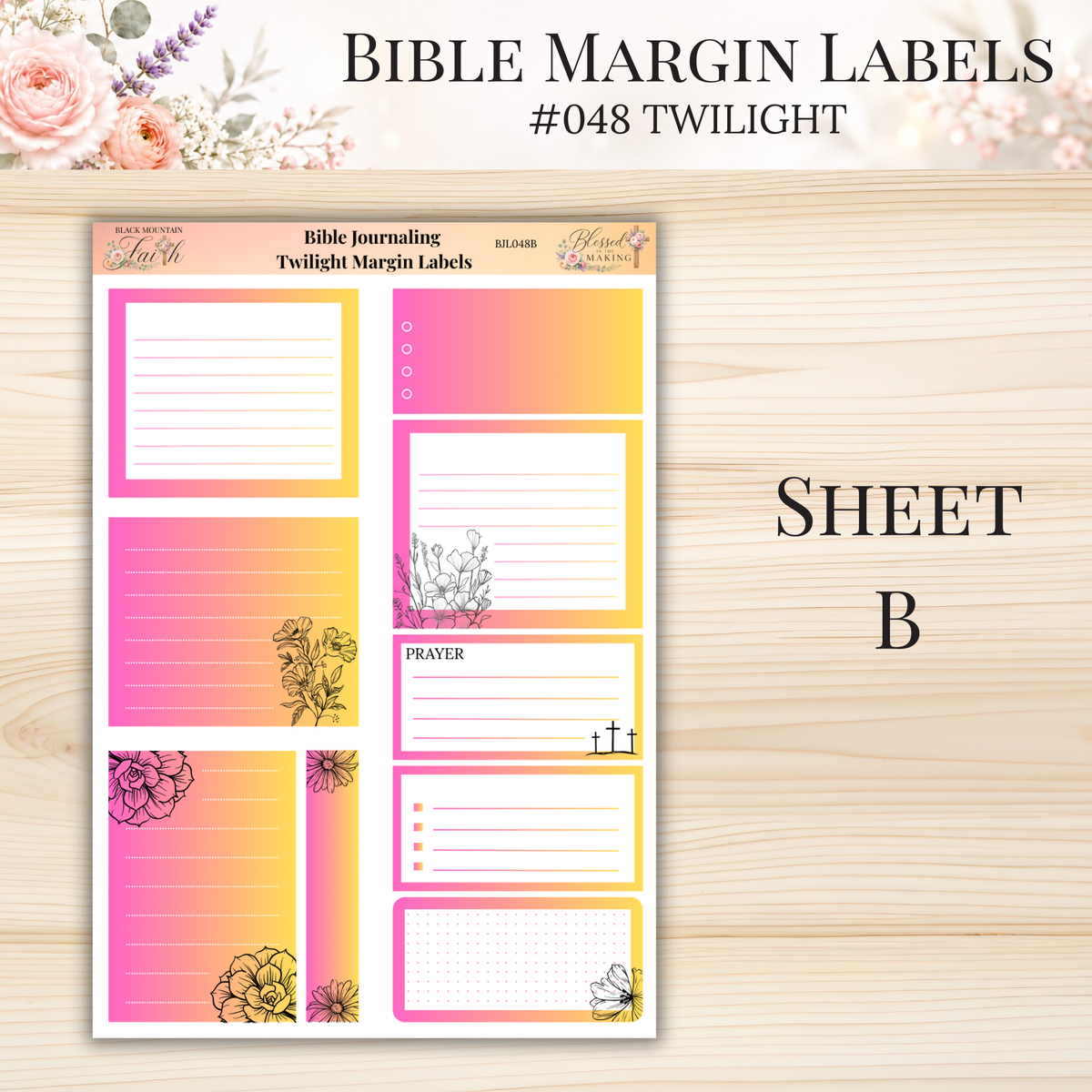 Bible Margin Labels #048 Twlight | Physical Sticker Sheets for Scripture Study