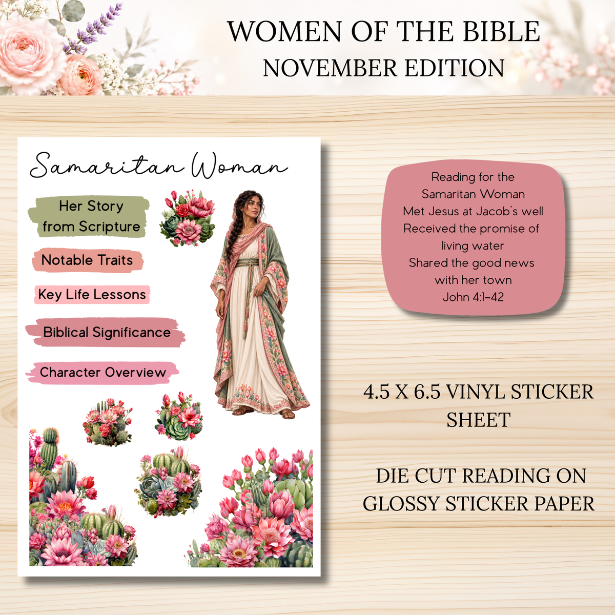 Women of the Bible Snail Mail Stickers MONTHLY SUBSCRIPTION