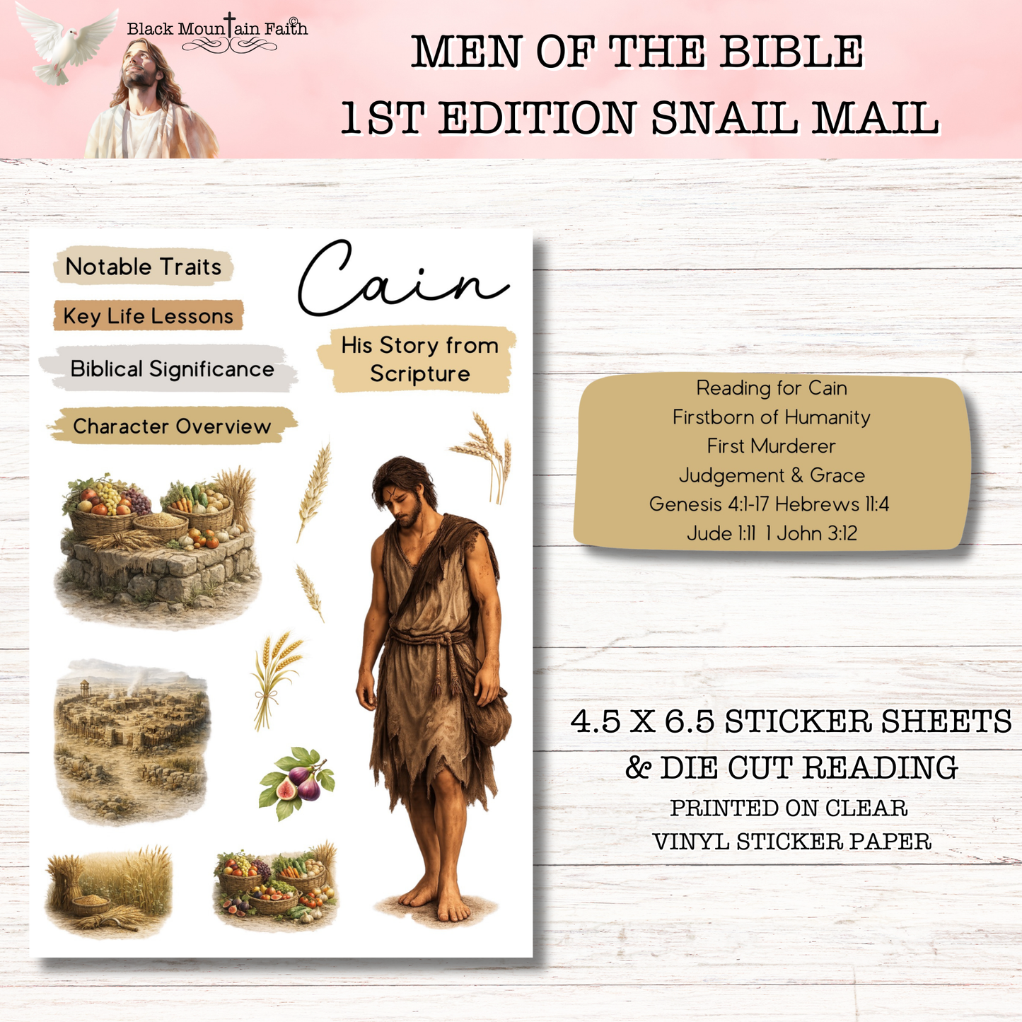 Men of the Bible Snail Mail Stickers 1st EDITION Stand Alone Listing