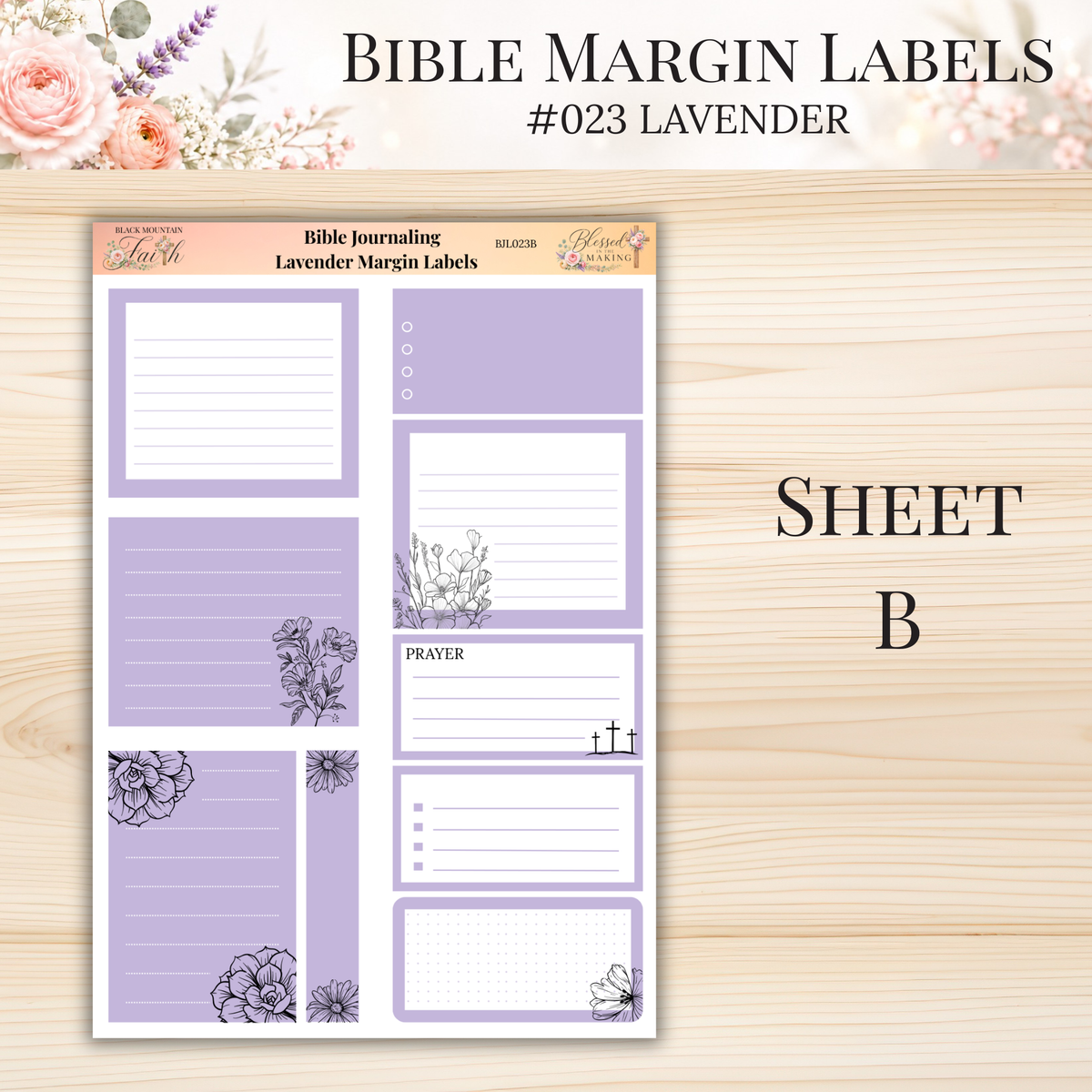 Bible Margin Labels #023 Lavender | Physical Sticker Sheets for Scripture Study