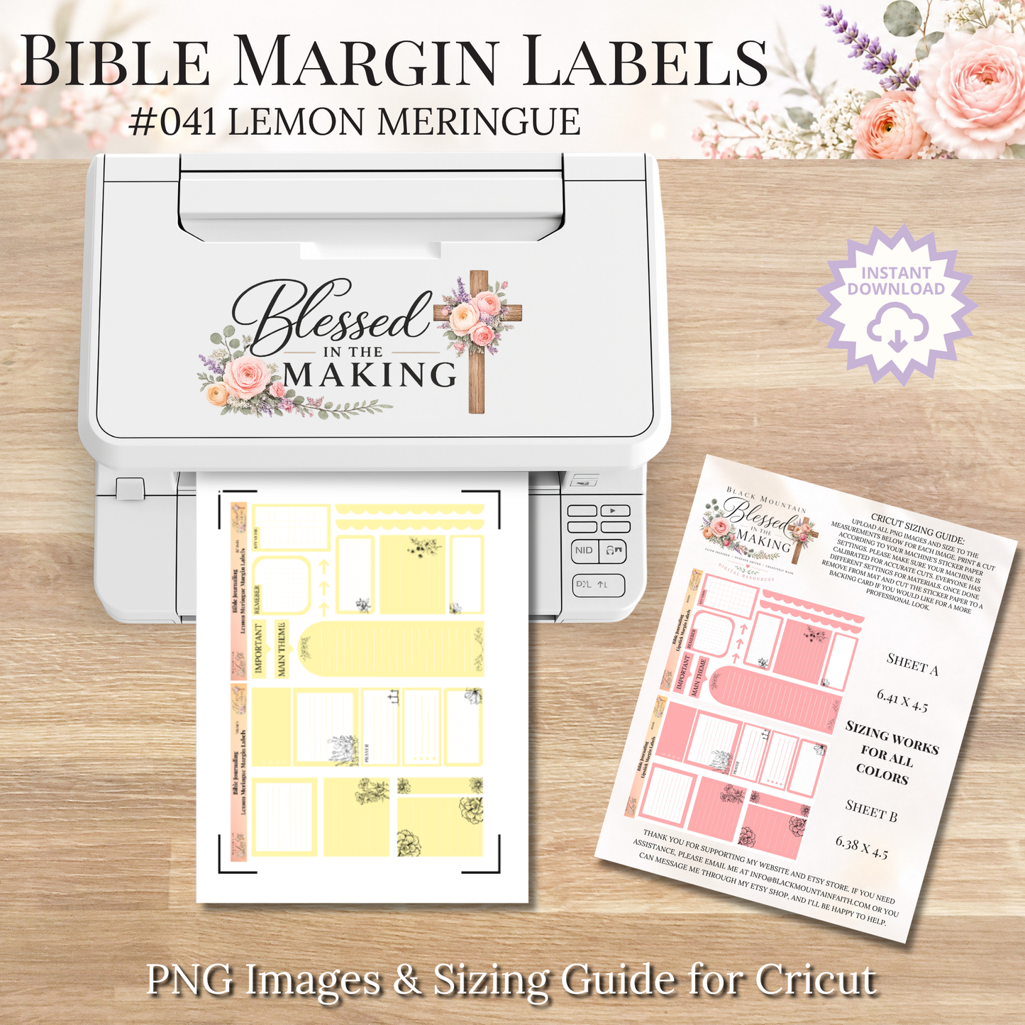 Bible Margin Labels 041 Lemon Meringue Print & Cut Bible Stickers