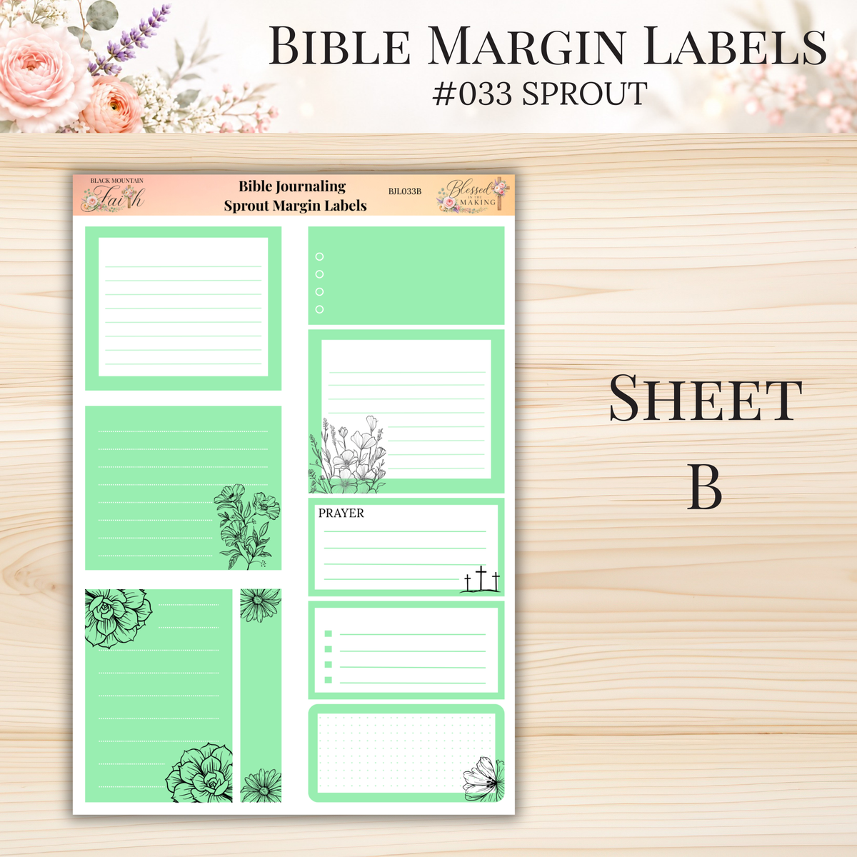 Bible Margin Labels #033 Sprout | Physical Sticker Sheets for Scripture Study