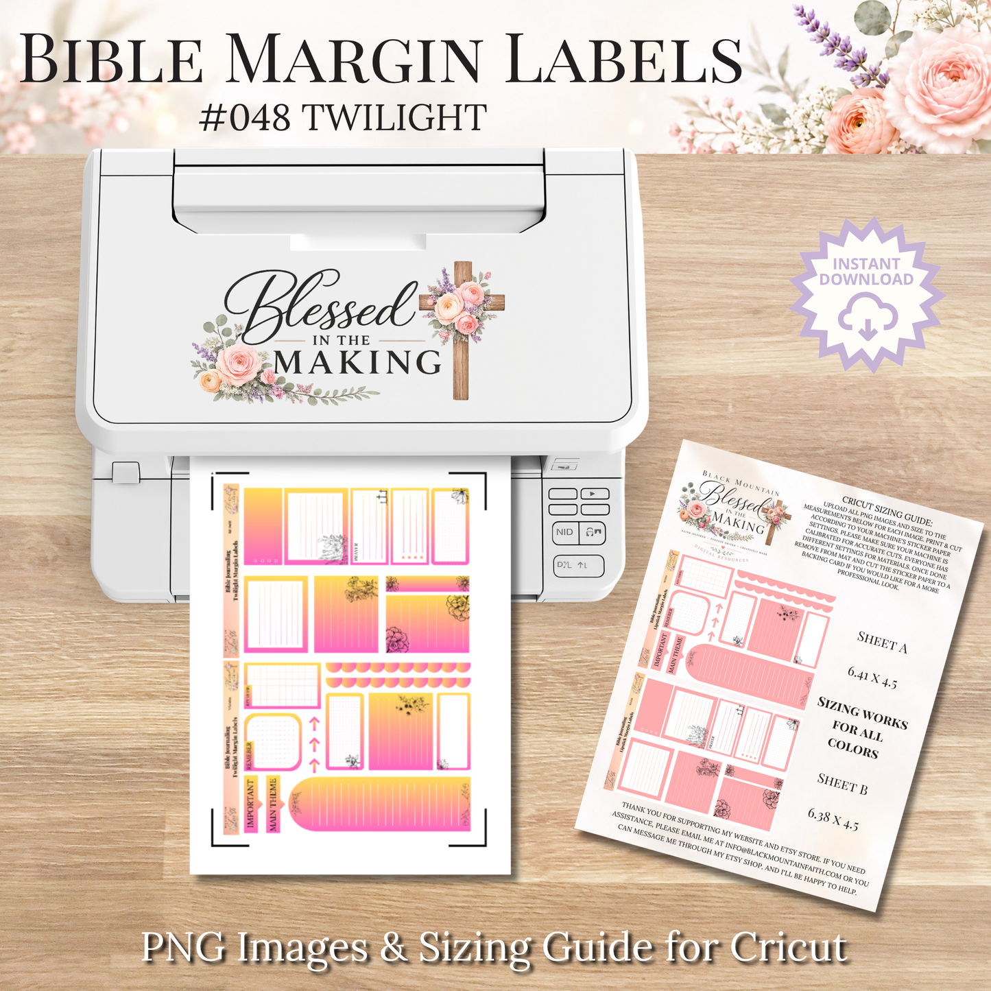 Bible Margin Labels 048 Twilight Print & Cut Bible Stickers