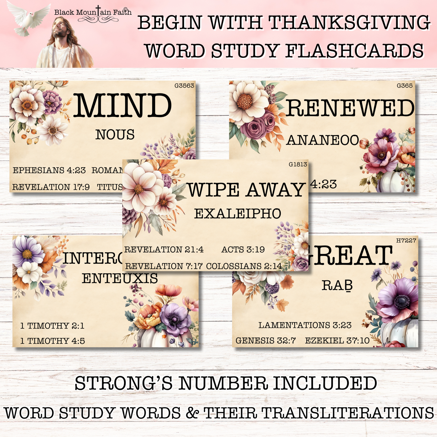 Begin with Thanksgiving Word Study Flashcards Nov. 2025