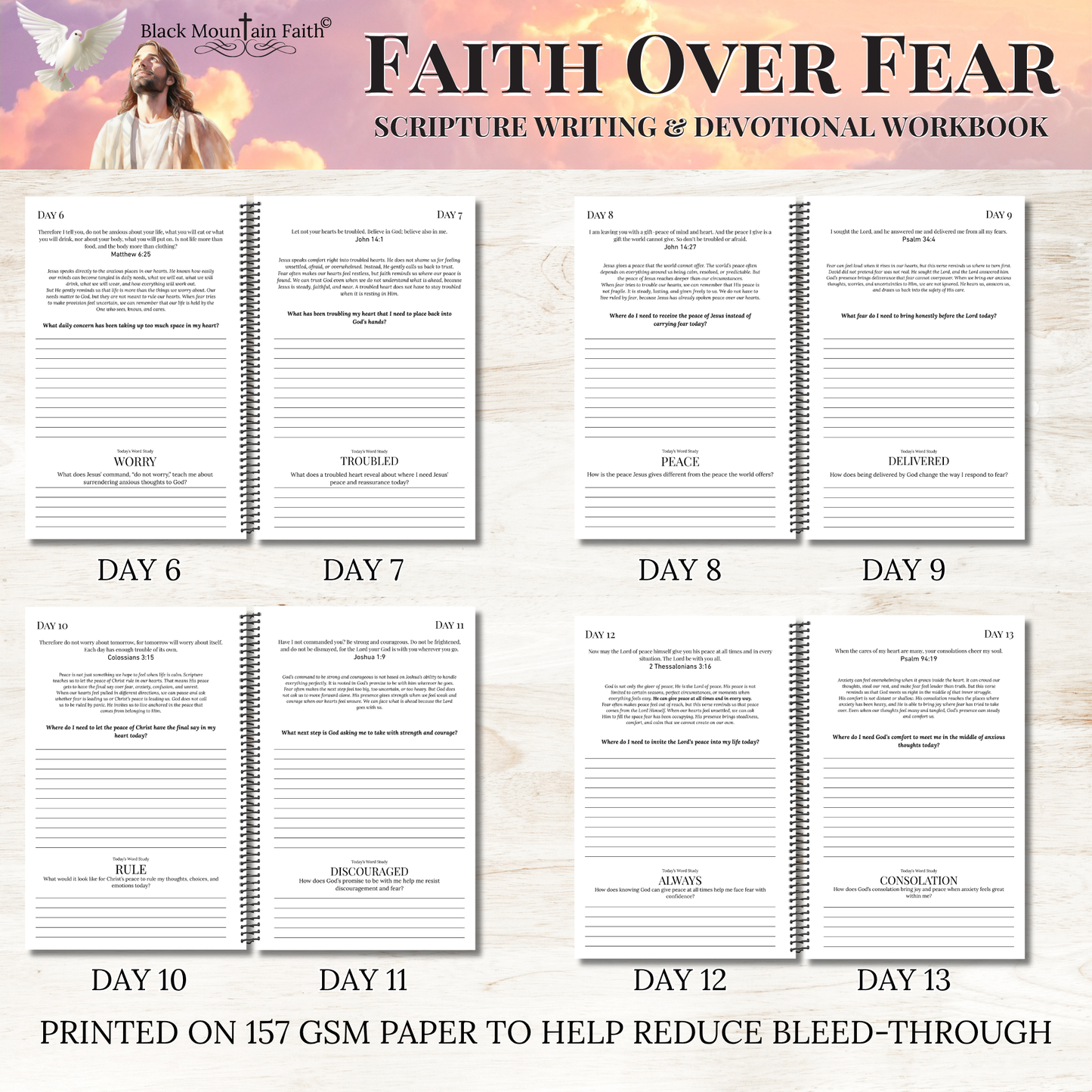Faith Over Fear Scripture Writing Workbook, Anxiety Devotional Journal