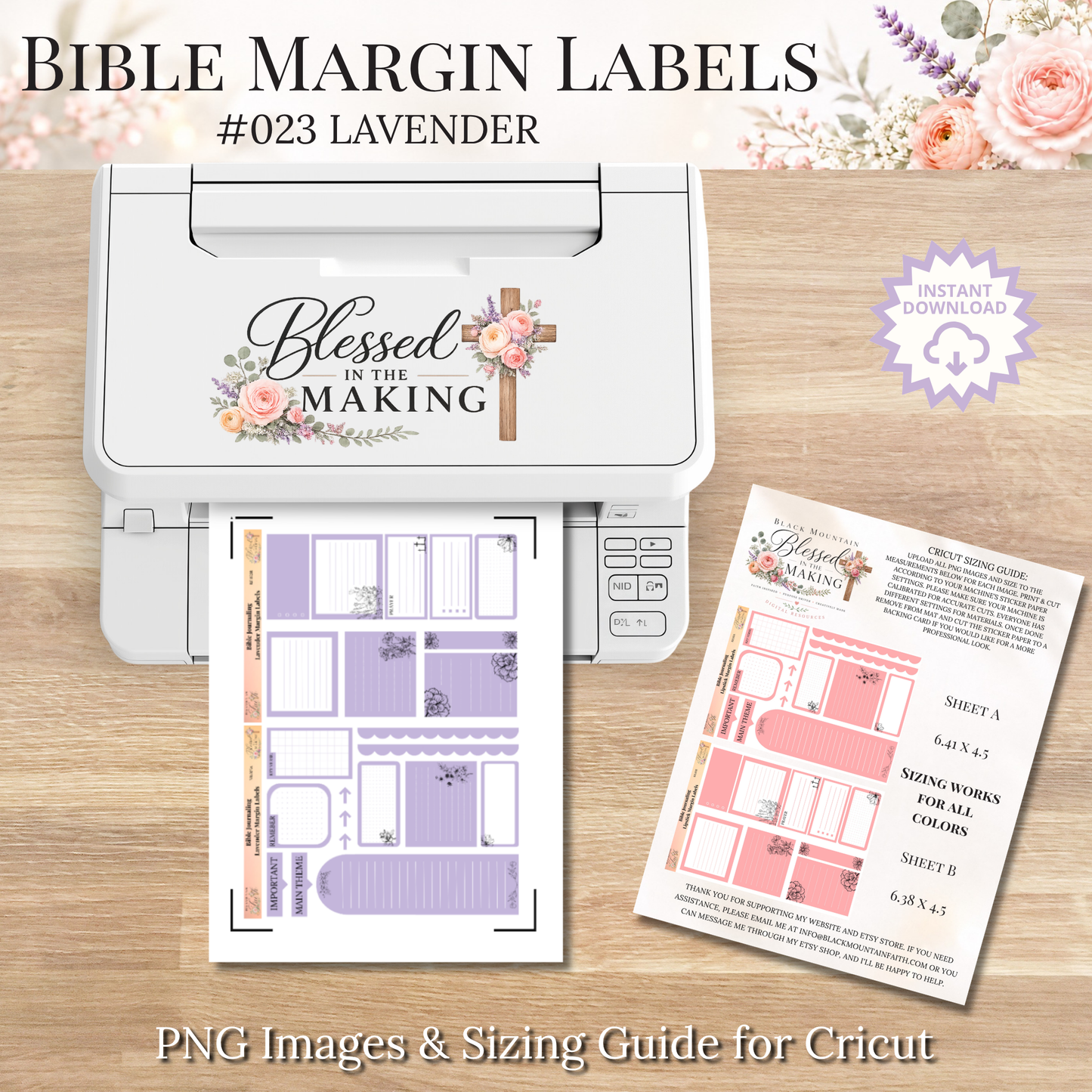 Bible Margin Labels 023 Lavender Print & Cut Bible Stickers
