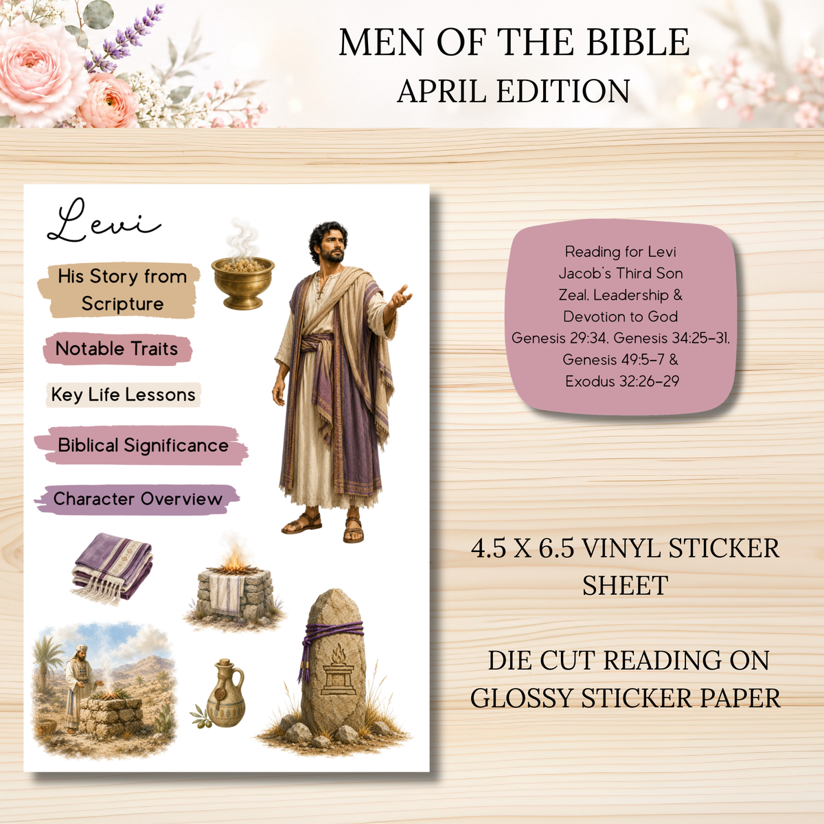 APRIL Men of the Bible Snail Mail Stickers PAST EDITION Listing