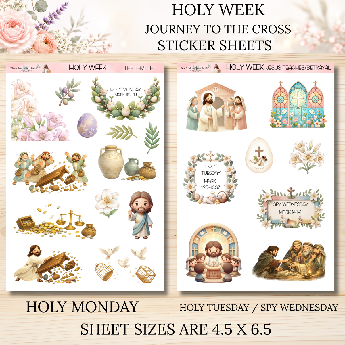 HOLY WEEK  JOURNEY TO THE CROSS  Bible Journaling Stickers