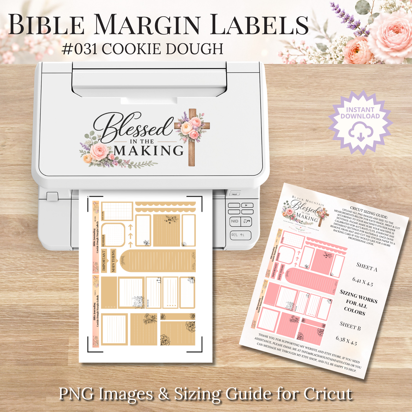 Bible Margin Labels 031 Cookie Dough Print & Cut Bible Stickers