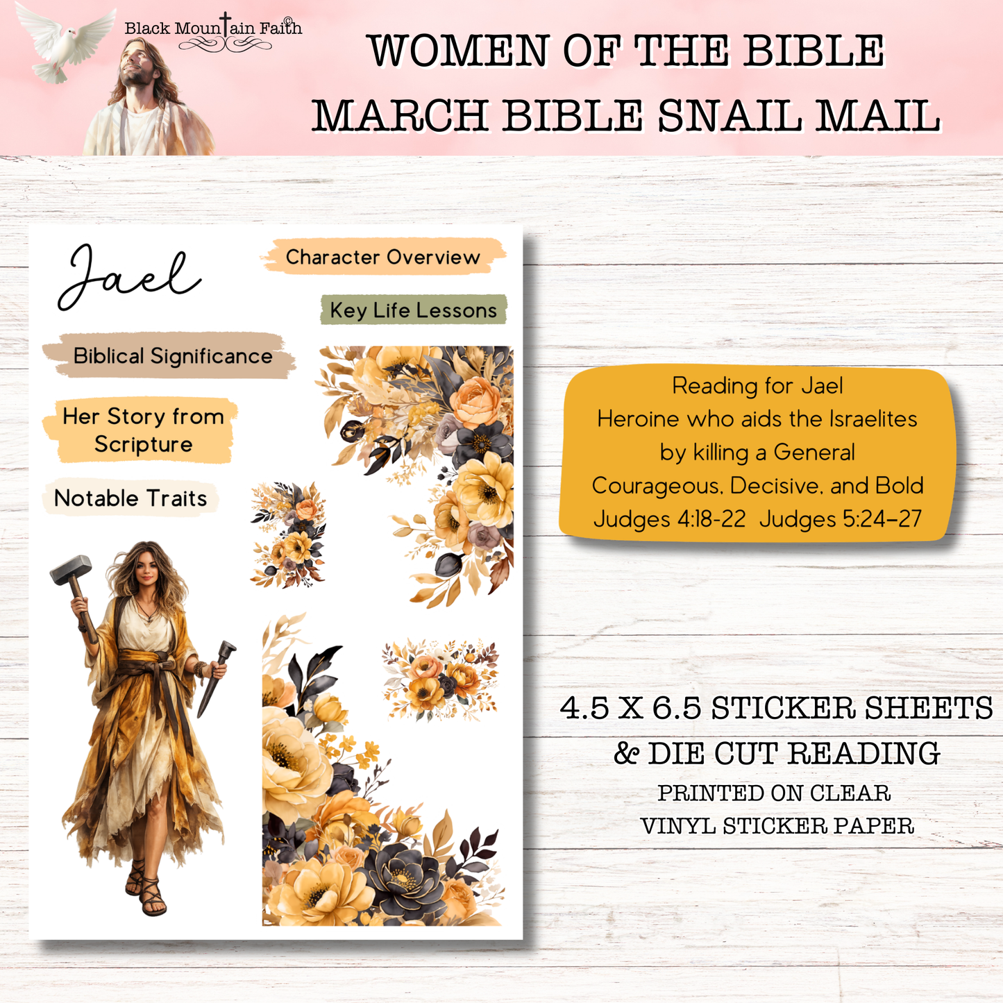 Women of the Bible Snail Mail Stickers MONTHLY SUBSCRIPTION