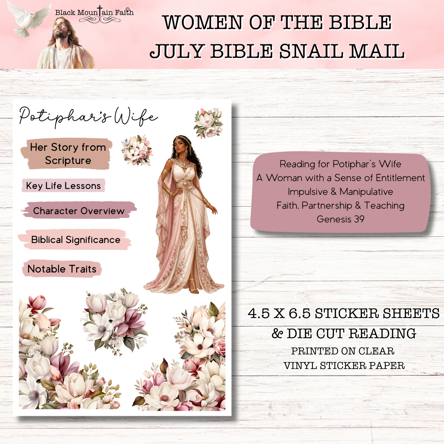 Women of the Bible Snail Mail Stickers JULY EDITION Stand Alone Listing