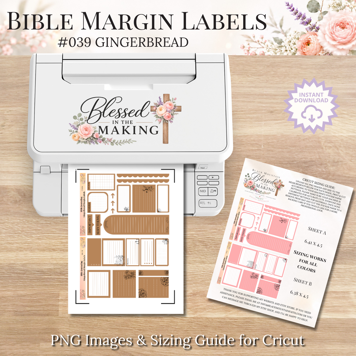 Bible Margin Labels 039 Gingerbread Print & Cut Bible Stickers