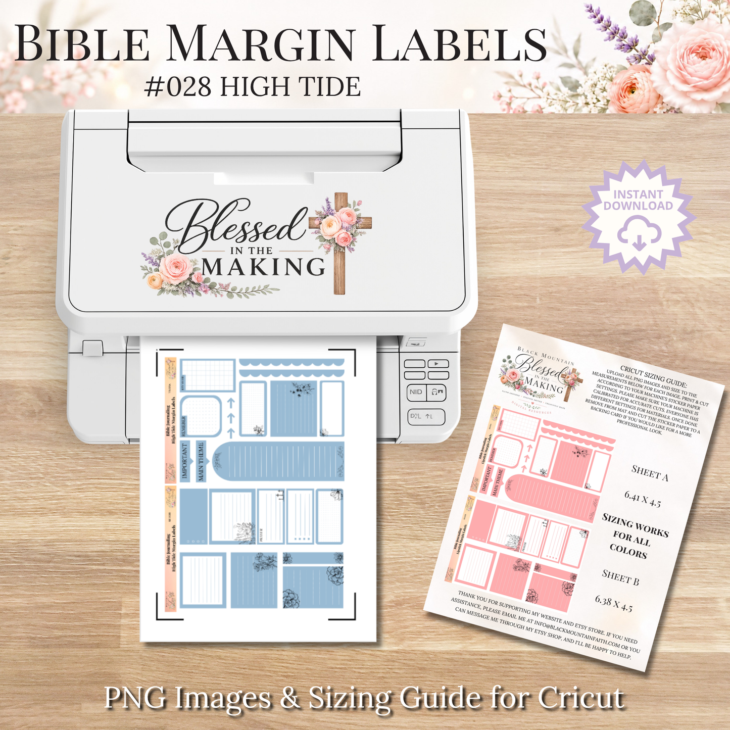 Bible Margin Labels 028 High Tide Print & Cut Bible Stickers