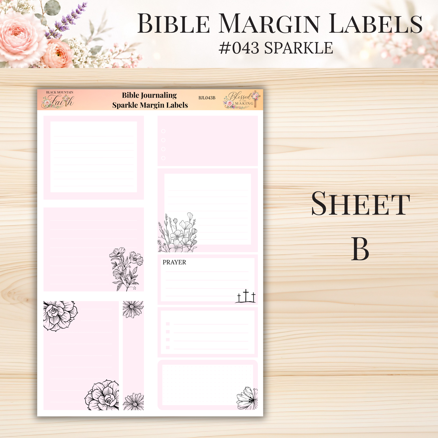Bible Margin Labels #043 Sparkle | Physical Sticker Sheets for Scripture Study