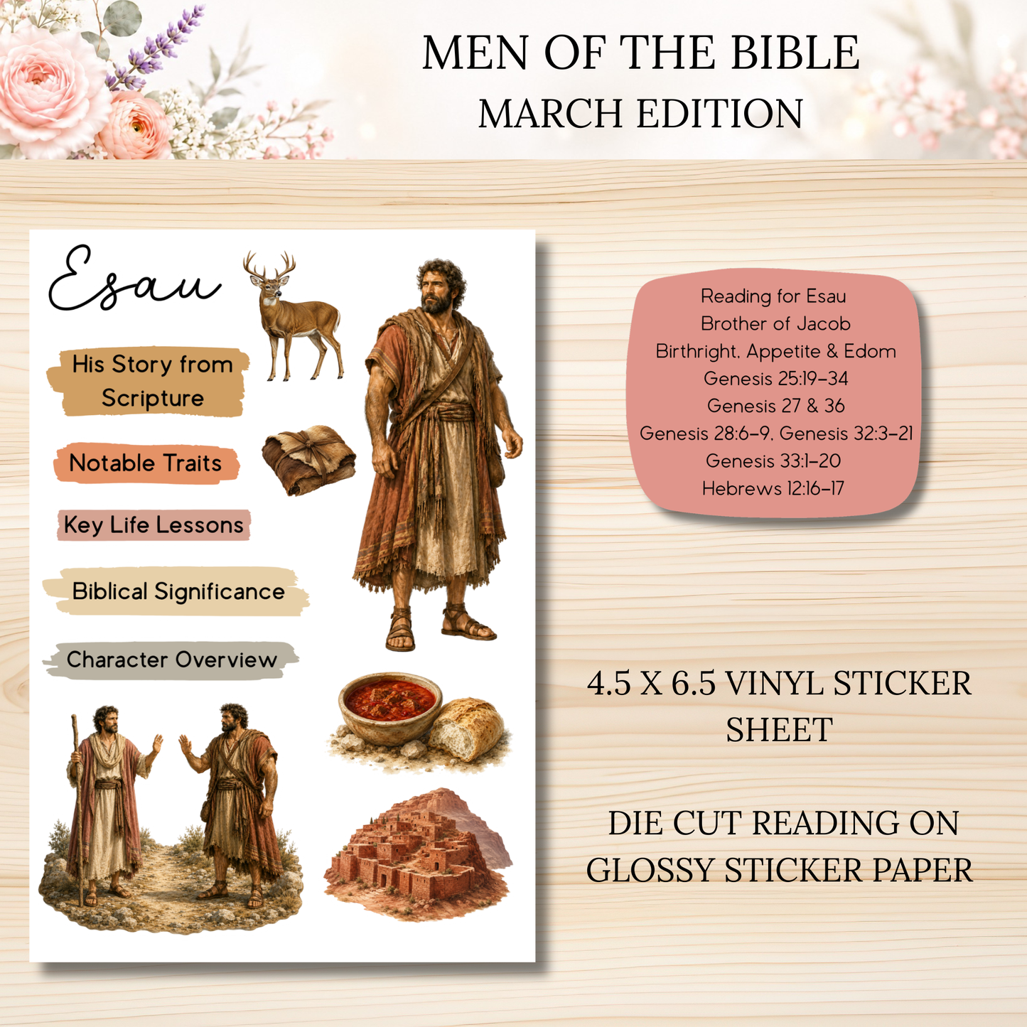 MARCH Men of the Bible Snail Mail Stickers PAST EDITION Listing