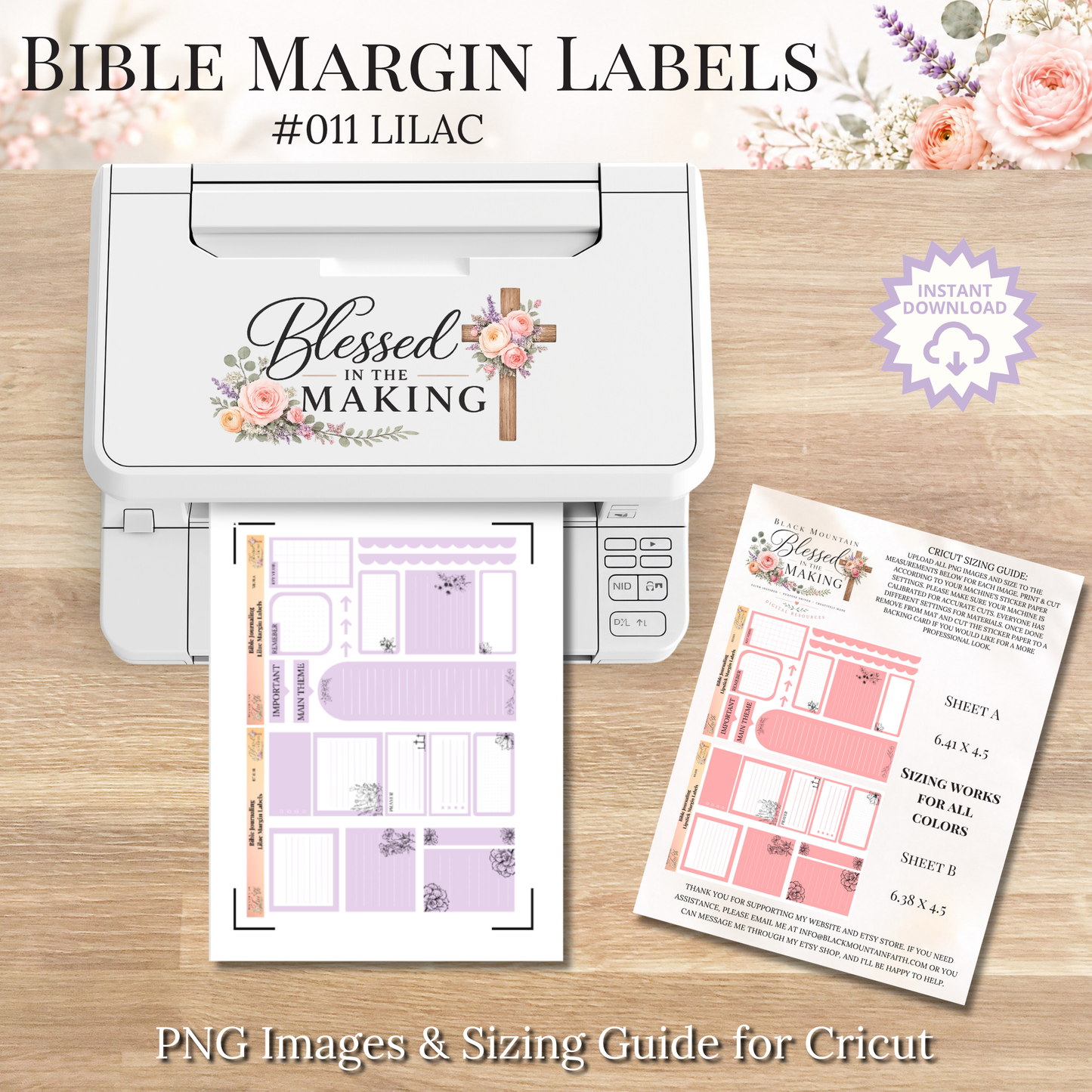 Bible Margin Labels 011 Lilac Print & Cut Bible Stickers