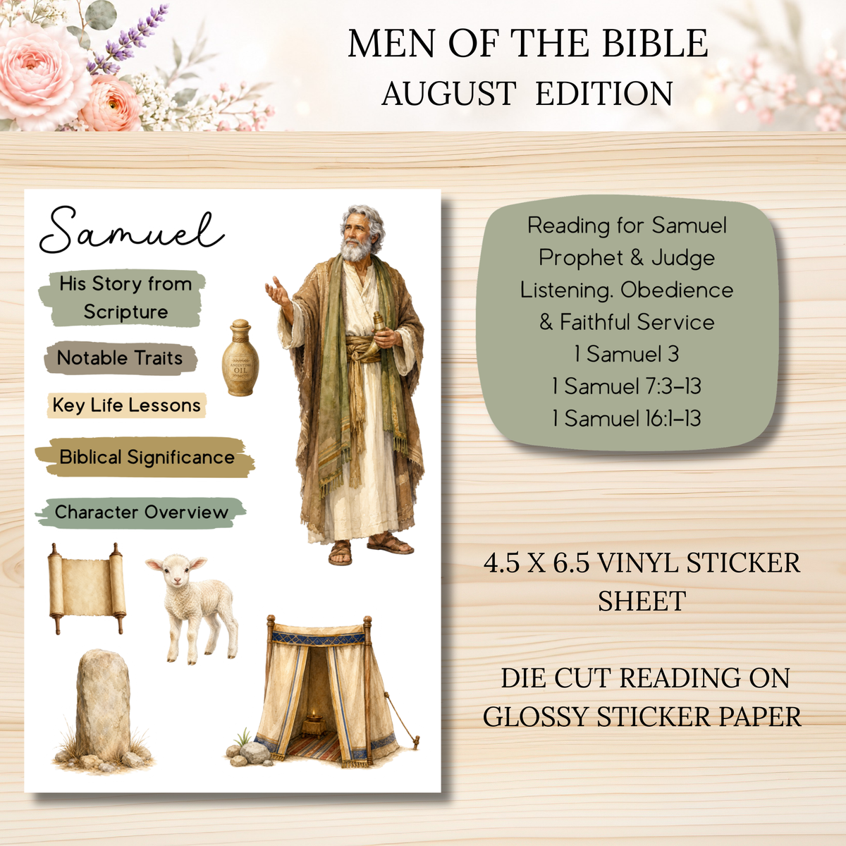 AUGUST Men of the Bible Snail Mail Stickers PAST EDITION