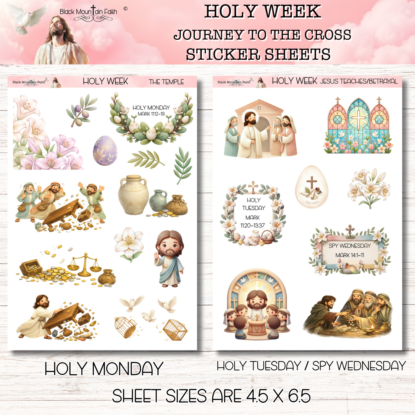 HOLY WEEK  JOURNEY TO THE CROSS  Bible Journaling Stickers