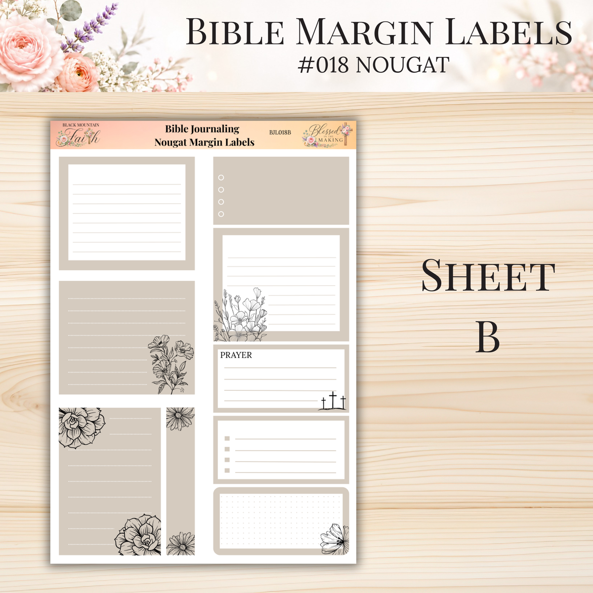 Bible Margin Labels #018 Nougat | Physical Sticker Sheets for Scripture Study