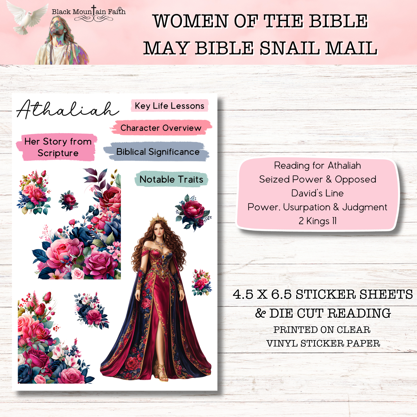 Women of the Bible Snail Mail Stickers MAY EDITION Stand Alone Listing
