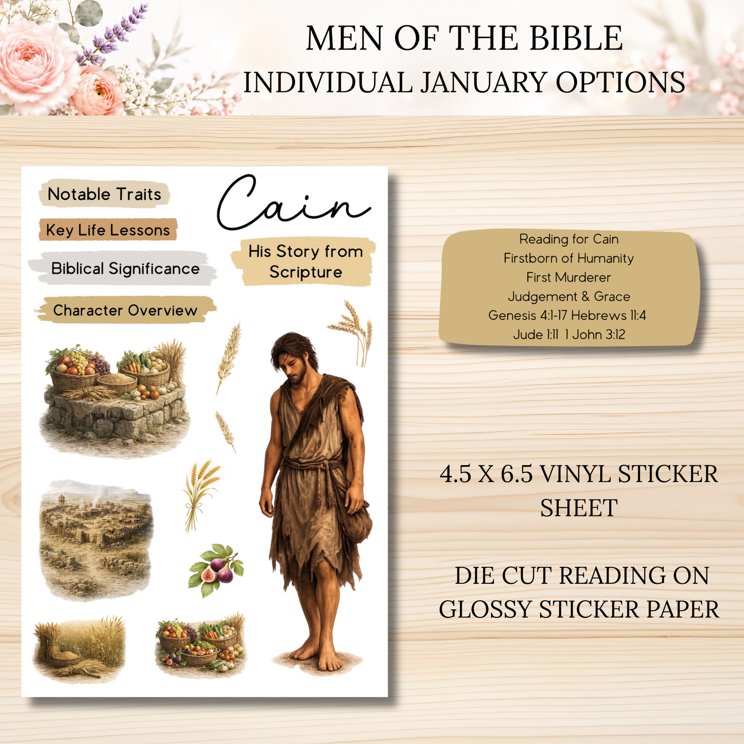 JANUARY Men of the Bible Individual Sticker Sheet Options