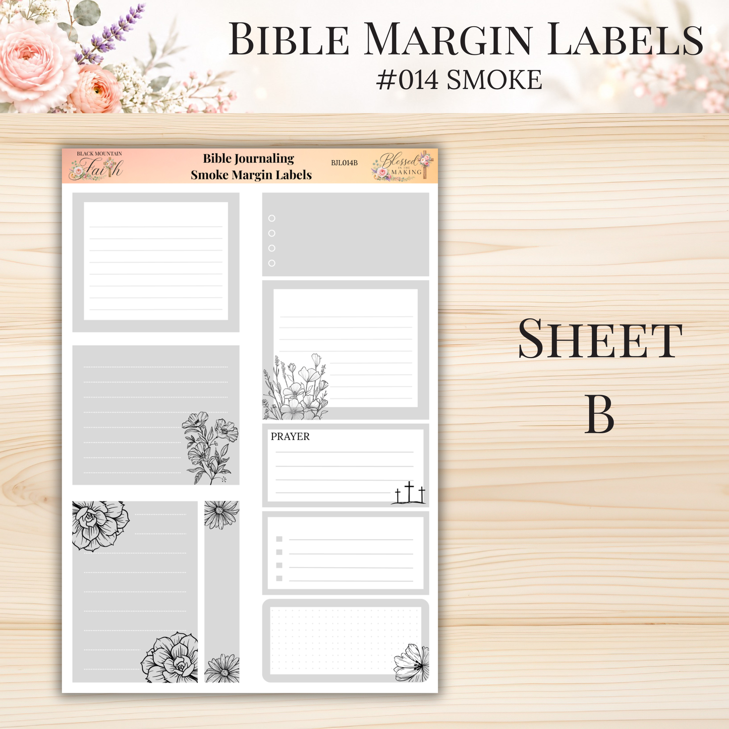 Bible Margin Labels #014 Smoke | Physical Sticker Sheets for Scripture Study