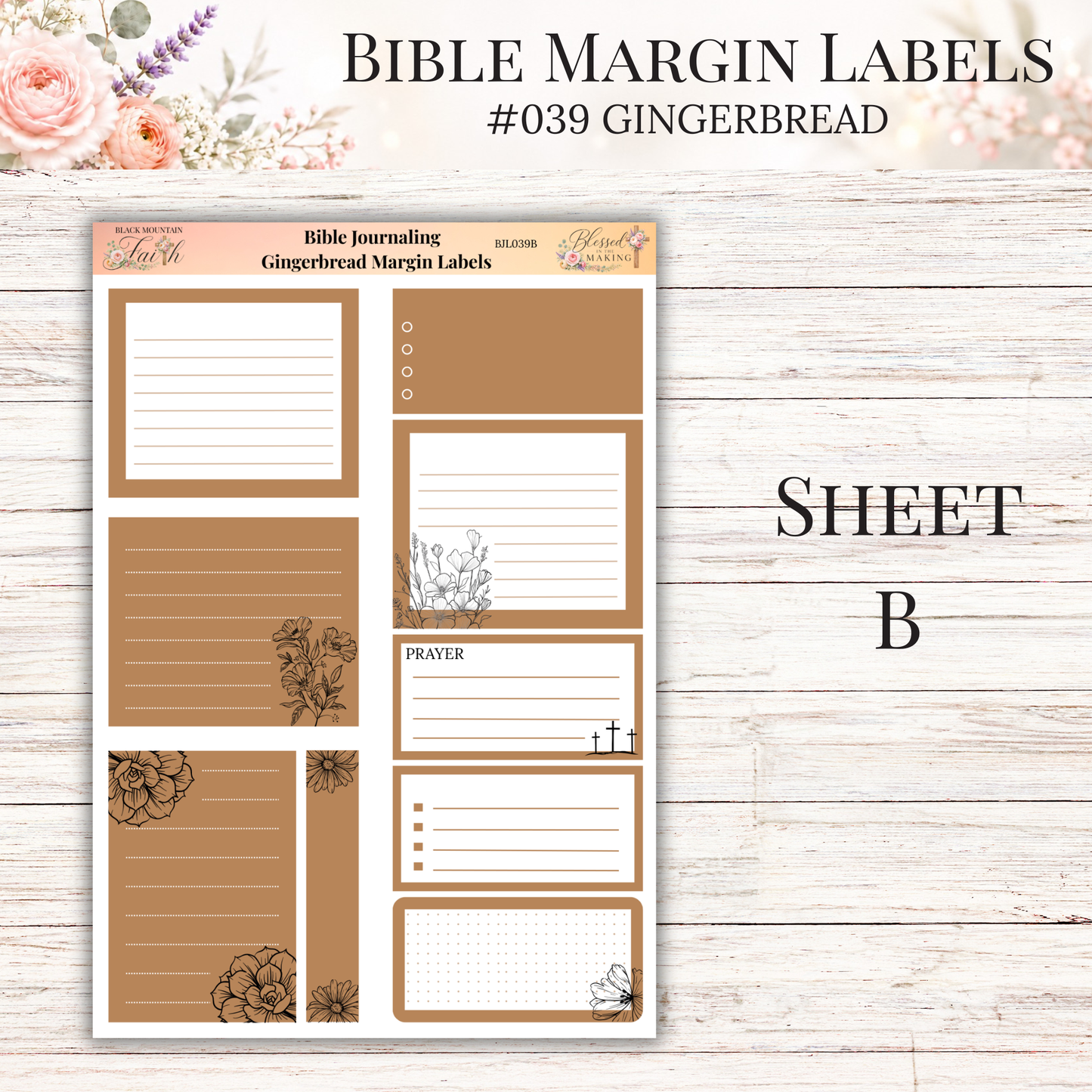 Bible Margin Labels #039 Gingerbread | Physical Sticker Sheets for Scripture Study