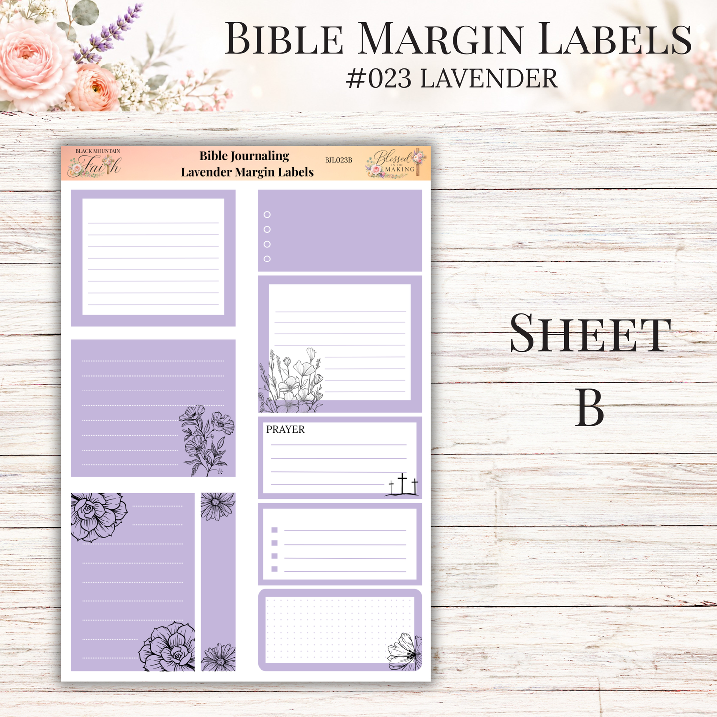 Bible Margin Labels #023 Lavender | Physical Sticker Sheets for Scripture Study