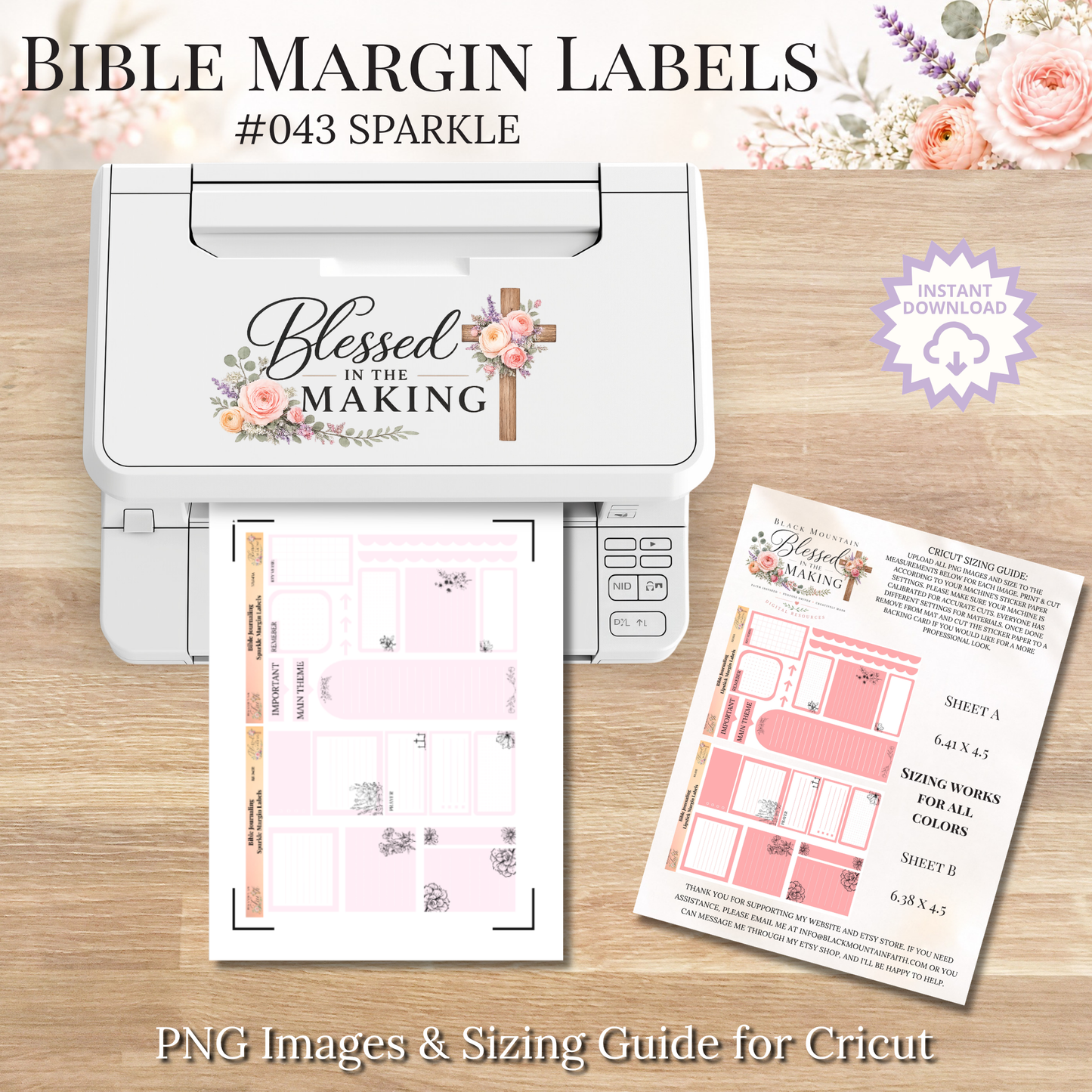 Bible Margin Labels 043 Sparkle Print & Cut Bible Stickers
