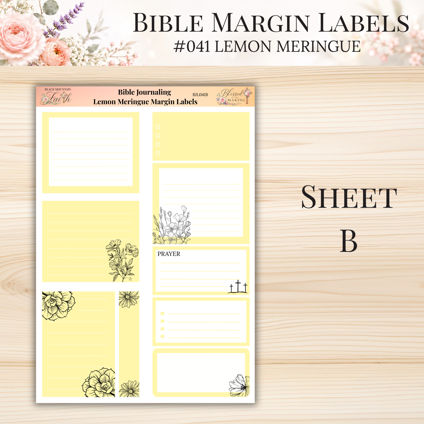 Bible Margin Labels #041 Lemon Meringue | Physical Sticker Sheets for Scripture Study